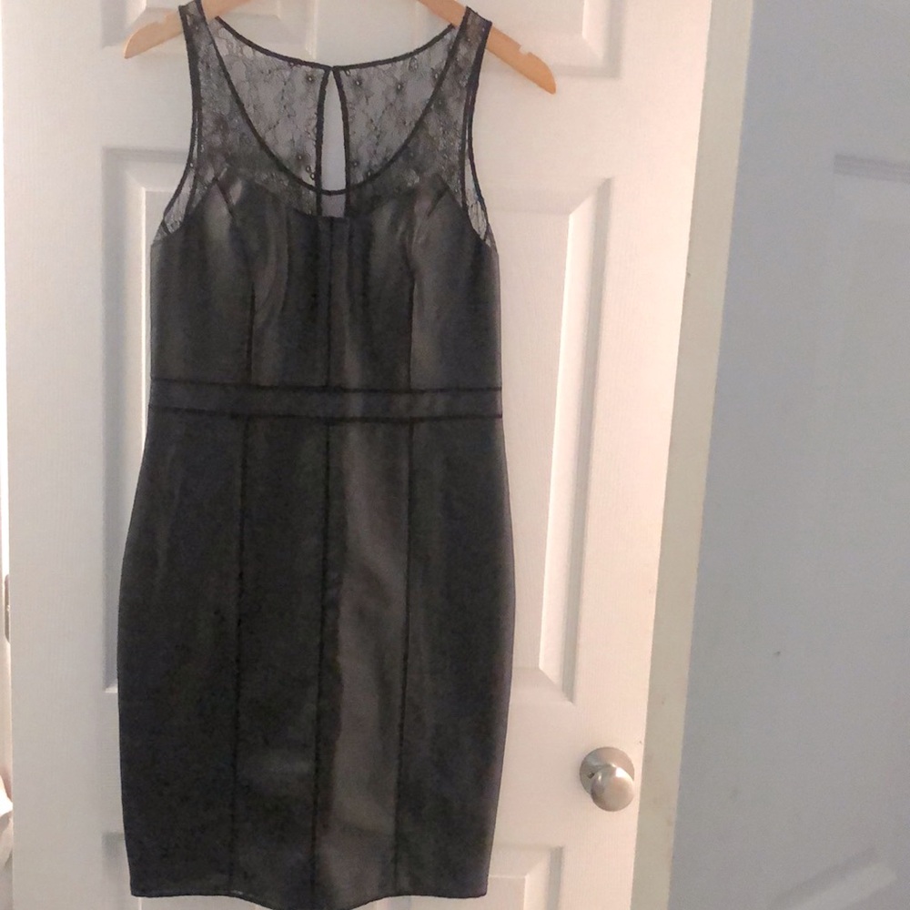 Aidan Mattox black midi dress